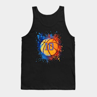 10 Years Old 10th Birthday Basketball For Boys Party Tank Top